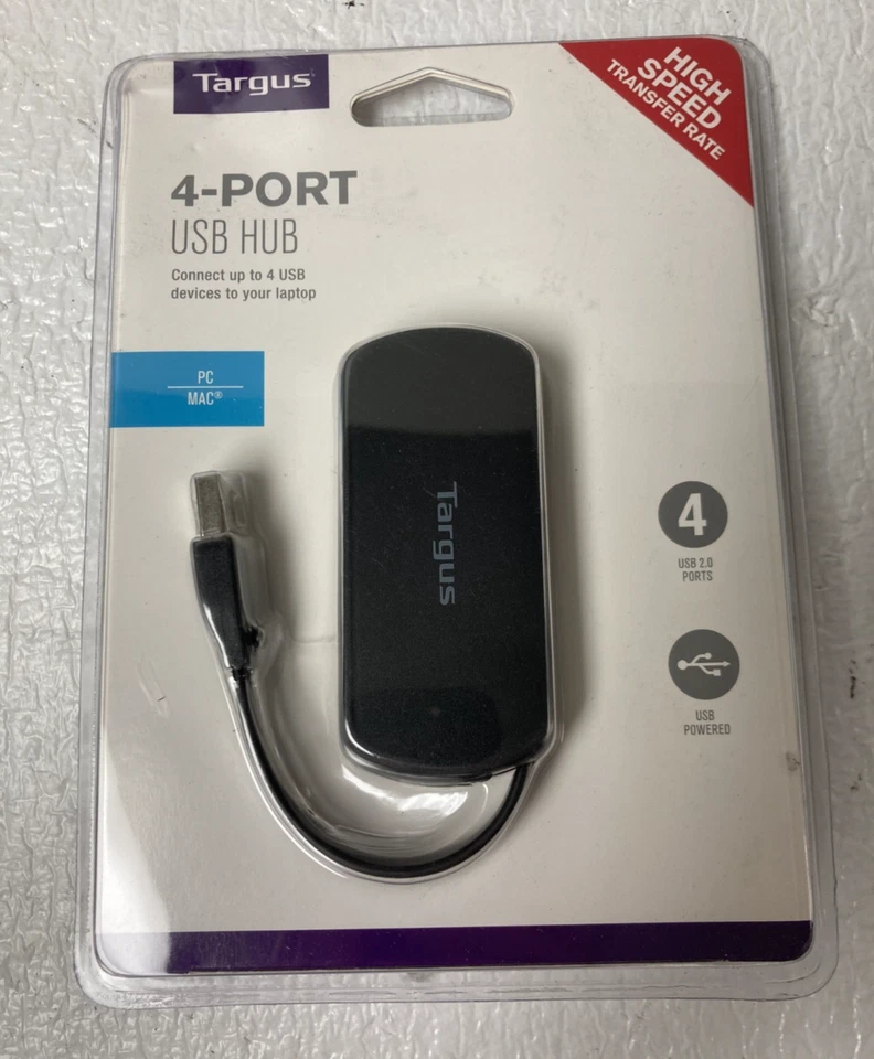 Targus ACH214 4-Port USB Hub External 4 USB Ports NEW - Image 1 of 1