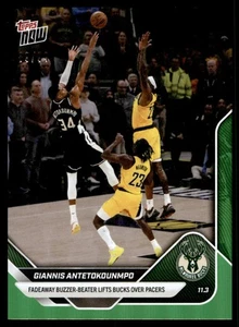 2025 Topps Now NBA Green Foil Parallel #42 Giannis Antetokounmpo Bucks 89/99 - Foto 1 di 2