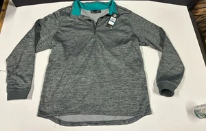 Men’s Under Armour Loose Fit 1/4 Zip Coldgear Pullover (XL) Heather Gray Teal - Picture 1 of 14