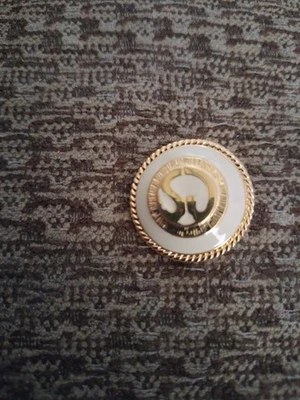 St. John Gold Tone Off White One Replacement Button Diameter 1" - Image 1 of 3