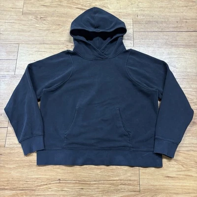 Moletom Lululemon com capuz feminino tamanho 10 preto cropped pulôver canguru - Imagem 1 de 4