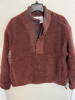 Alpine Design 1/4 Snap Womens Pullover Sherpa Jacket Size Medium, Dark Auburn - Image 1 of 4