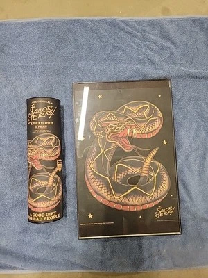 Sailor Jerry Spiced Rum Limited Edition Canister with Snake Print Poster 11 x 15 - Image 1 of 4