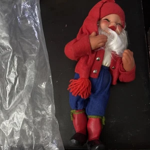 Vintage Arne Hasle Elfo Norvegese Troll Bambola Natale Gnomo Feltro Cappello Maglione - Foto 1 di 2