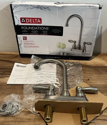 Delta Foundations Brushed Nickel Two Handle Bar/Prep Faucet B28911LF-SS - Image 1 of 4