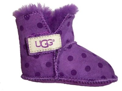 BOTINES MOCASÍN UGG 2/3 EU18 Púrpura ERIN LUNARES Genuino Piel de Oveja Niñas Bebé Foto 1 de 4
