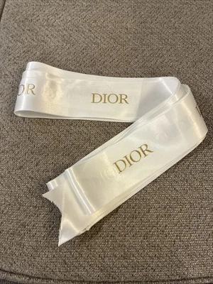Dior 2” White Ribbon Gold Lettering 136” - Image 1 of 3