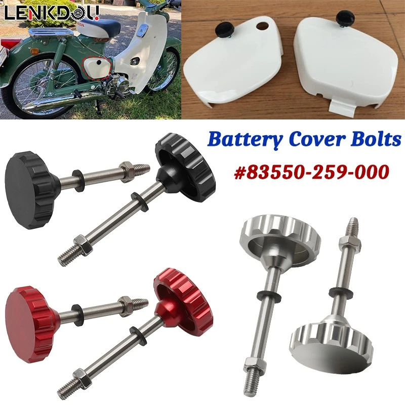 83550-259-000 Cubierta de caja de batería Perilla de cierre de perno para Honda CT90 CT110 C70M Dream Foto 1 de 4
