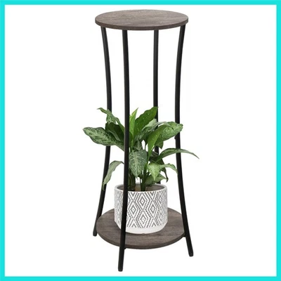 Sturdy Round Plant Stand - 2-Tier Flower Pot Holder for Modern Living Spaces - Image 1 of 4