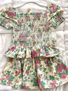 Ralph Lauren Polo Girls Smocked Top And Skirt Set NWT Sz 5 - Picture 1 of 20