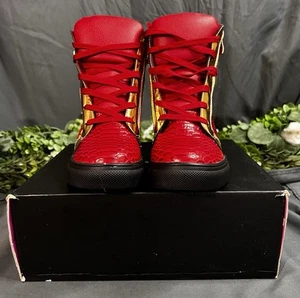 Jacobies Red & Gold Vaness 7 Casual Lace or Zip Up to Ankle Shoe Size 8.5 - Picture 1 of 11