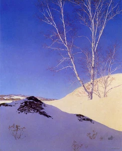 White Birches in Sun 30x44 Maxfield Parrish Art Deco Hand Numbered Edition - Picture 1 of 1