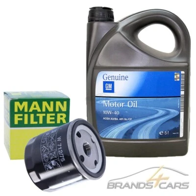 MANN-FILTER ÖLFILTER+5L GM 10W-40 MOTORÖL FÜR OPEL MERIVA A OMEGA A B   - Bild 1 von 4