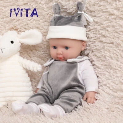 IVITA 12'' Silicone Newborn Baby Lifelike Soft Silicone Reborn Baby Boy Doll - Bild 1 von 4