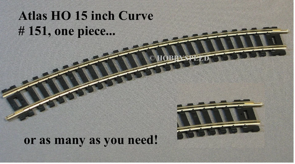 ATLAS HO CODE 100 15 INCH CURVE TRACK SECTIONS nickel silver rail ns ATL151 NEW - Image 1 of 1