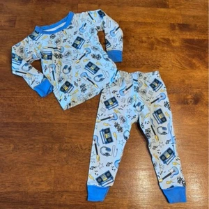 Magnolia Baby Rock & Roll Musik Radio 2 Stück 100 % Pima Baumwolle Pyjama Größe 18/24 Monate - Bild 1 von 4