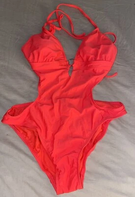 Nuevo sin etiquetas OP Traje de baño de una pieza Monokoni recortado L rojo (B6) Foto 1 de 2