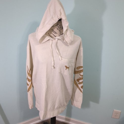 UNDERCOVER Felpa con cappuccio VICTORIAS SECRET ROSA media tempo libero paillettes oro comoda bling