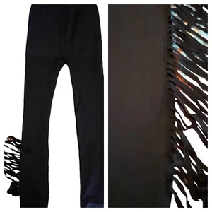 Lane Bryant Black Whimsy Goth High Waist Seamless Shaping Fringe Leggings A/B - Picture 1 of 7