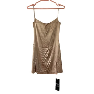 Are You Am I Sissi Silk Dress Womens Small Fawn Beige Mini Spaghetti Strap - Picture 1 of 12