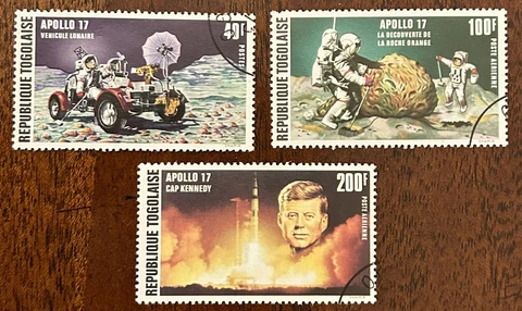 Togo: 1993 Complete set of 3. "Apollo 17" used. Lot #03-07212 Cover