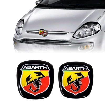 Adesivo Abarth 3D Ricambio Logo per Fiat Punto Evo, Anteriore + Posteriore - Immagine 1 di 3