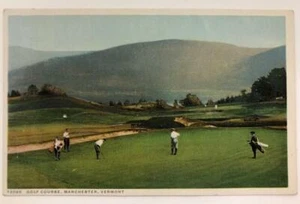 Postal del campo de golf Manchester Vermont coloreada Phostint Detroit Publishing Co - Imagen 1 de 1