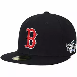 New Era Men's Boston Red Sox World Series 2004 59Fifty MLB Wool Fitted Hat Navy - Picture 1 of 2