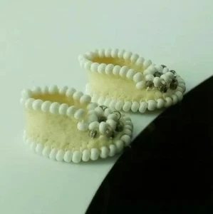 Vintage Tiny Mocassin Screw Back Earrings appear to be handmade. JUST TOO CUTE - Picture 1 of 9