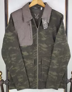 IBEX NEW $295 Size Medium Boucle Wool Mens Camo Jacket Shirt Sweater Full Zip - Picture 1 of 20