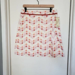 Valerie Stevens Women's Size 10 White Red Orange Embroidered A-line Skirt - Picture 1 of 5