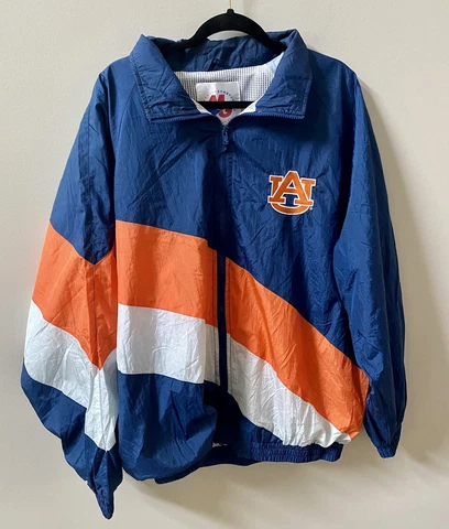 Vintage Auburn Tigers MG Nylon Windbreaker War Eagle Logo Sz L 90’s SEC Cover