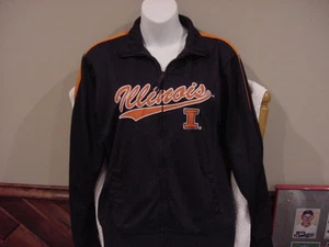GORGEOUS Illinois Fighting Illini Women's Lg Blue Zippered Warm Up Jacket, NICE! - Picture 1 of 4