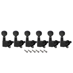 Set 6R Guitar Tuning Pegs Machine Head Right-hand Tuners Small Button Black - Picture 1 of 8