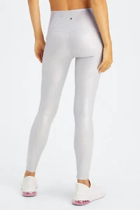Fabletics Glitzer Hologramm Oase Pure Luxe hochtailliert silberne Leggings Größe:XS - Bild 1 von 8