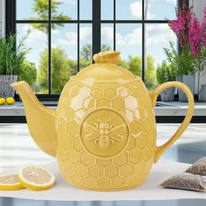 Certified International French Bees Embossed Honeycomb 40 oz. Teapot 9.25" x - Picture 1 of 3
