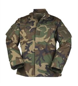 US ACU Combat Raid Woodland Camouflage Rip Stop Field Jacket Army Jacket Coat Shirt