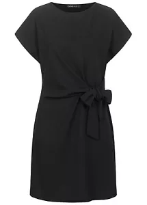 Women's Cloud5ive Dress T-Shirt Dress with Integrated Belt Black N24046067 - Picture 1 of 5
