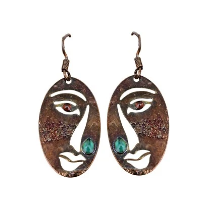 Pendientes colgantes de piedra de diopsido cromado Mozambique granate esposa joyería cobre Foto 1 de 4