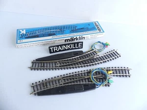 2167 / MARKLIN HO VOIE K / 2 AIGUILLAGES COURBES ELECTRIQUES 1 DROIT / 1 GAUCHE - Picture 1 of 1