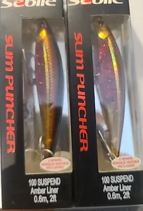 Lot of 2- Sebile Puncher 4" Lipped Jerkbait Lure 1/2oz Suspendin Amber Liner - Picture 1 of 19