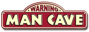 Letrero pequeño "WARNING MAN CAVE" - Imagen 1 de 2