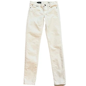 J. Crew Zahnstocher mittelhohe Cordhose einfarbig cremeweiß Skinny Größe 24 Taschen - Bild 1 von 7