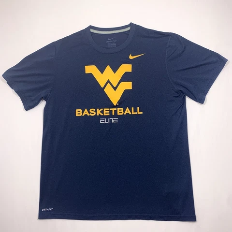 West Virginia Mountaineers Men’s Large Tee Nike Elite Dri-Fit WVU Basketball L Cover