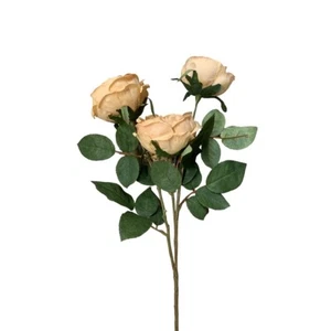 ECO nachhaltig produzierte Kunstseide Kohlrose Spray 70 cm/27 cm hoch beige - Bild 1 von 1