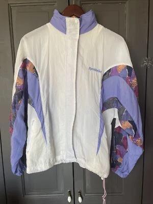 Chaqueta cortavientos vintage REEBOK acuarela para mujer talla mediana Y2K retro años 90 Foto 1 de 4