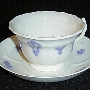 Blue on White Cup and Saucer by Adderleys - Picture 1 of 3