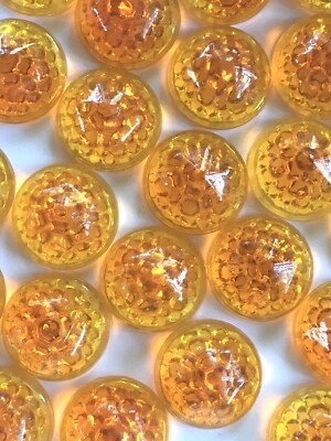 Joyas reflectoras de vidrio naranja vintage, 25 mm - Lote de 100 Foto 1 de 4