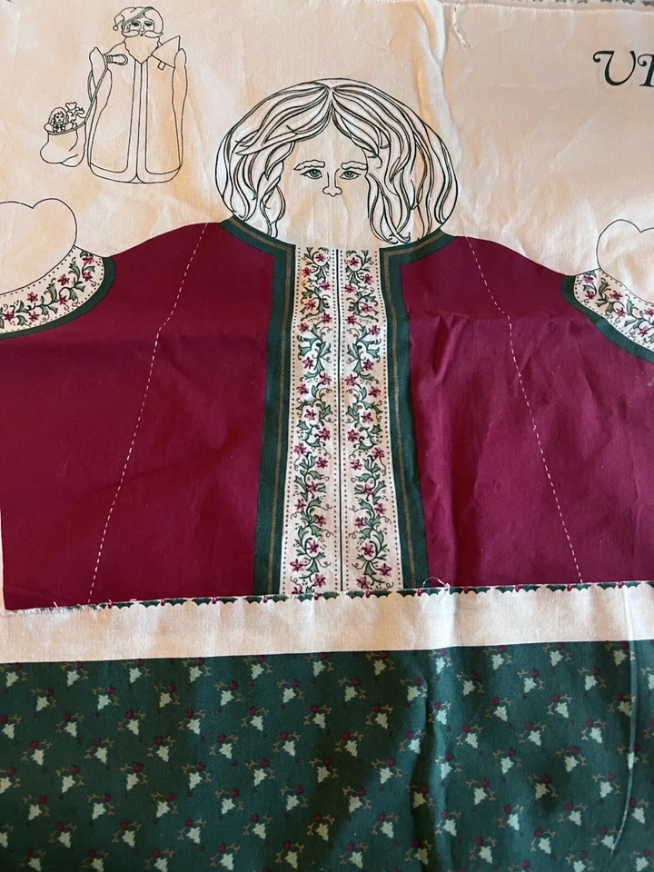 Christmas Cut & Sew VICTORIAN SANTA CENTERPIECE Fabric Spring Ind. 46" x 17.5" - Image 1 of 4