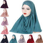Muslim Women One Piece Amira Hijab Scarf Turban Wrap Shawl Headscarf Arab Cover